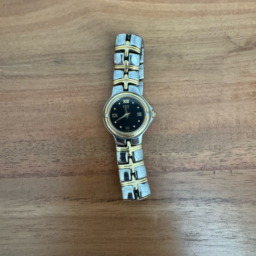 ESQ Two-Tone Stainless Steel Women's Watch - Black Dial